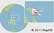 Savanna Style Location Map of Gulf, highlighted country, within the entire country