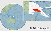 Savanna Style Location Map of Gulf, highlighted country, hill shading