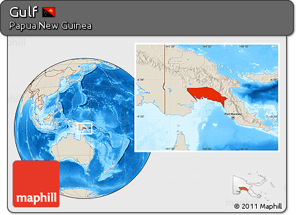 Shaded Relief Location Map of Gulf