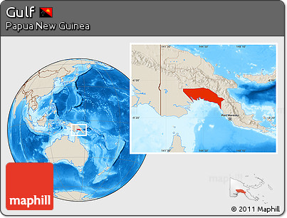 Shaded Relief Location Map of Gulf