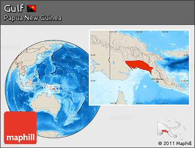 Shaded Relief Location Map of Gulf