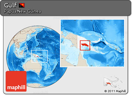 Shaded Relief Location Map of Gulf, highlighted country, within the entire country