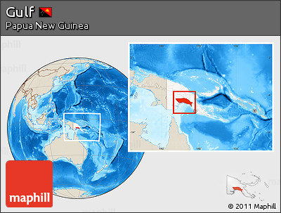 Shaded Relief Location Map of Gulf, highlighted country, within the entire country