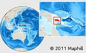 Shaded Relief Location Map of Gulf, highlighted country, within the entire country