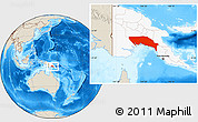 Shaded Relief Location Map of Gulf, highlighted country