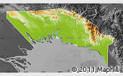 Physical Map of Gulf, darken, desaturated