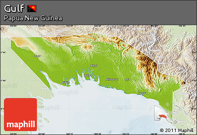 Physical Map of Gulf, lighten