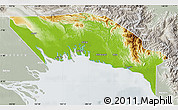 Physical Map of Gulf, lighten, semi-desaturated