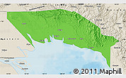 Political Map of Gulf, shaded relief outside