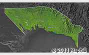 Satellite Map of Gulf, darken, desaturated