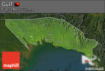 Satellite Map of Gulf, darken
