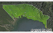 Satellite Map of Gulf, darken, semi-desaturated