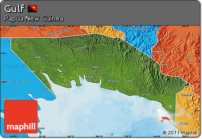 Satellite Map of Gulf, political outside