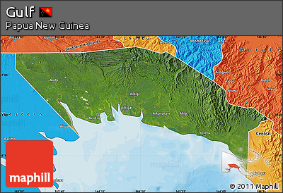 Satellite Map of Gulf, political outside