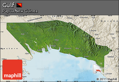 Satellite Map of Gulf, shaded relief outside
