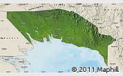 Satellite Map of Gulf, shaded relief outside