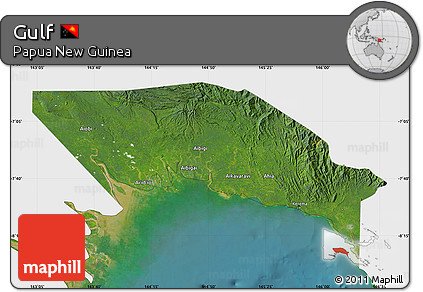 Satellite Map of Gulf, single color outside