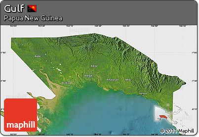 Satellite Map of Gulf, single color outside