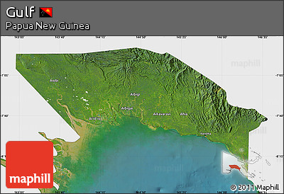 Satellite Map of Gulf, single color outside