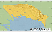 Savanna Style Map of Gulf, single color outside