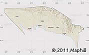 Shaded Relief Map of Gulf, cropped outside