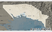 Shaded Relief Map of Gulf, darken