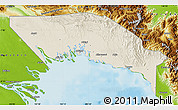 Shaded Relief Map of Gulf, physical outside