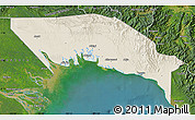 Shaded Relief Map of Gulf, satellite outside