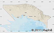Shaded Relief Map of Gulf, single color outside