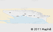 Classic Style Panoramic Map of Gulf, single color outside