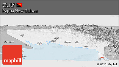 Gray Panoramic Map of Gulf
