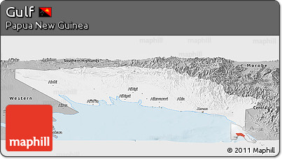 Gray Panoramic Map of Gulf