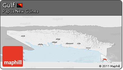 Gray Panoramic Map of Gulf, single color outside
