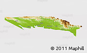 Physical Panoramic Map of Gulf, cropped outside