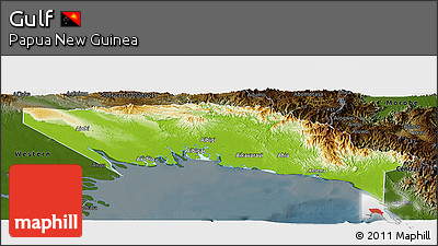 Physical Panoramic Map of Gulf, darken