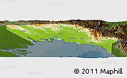 Physical Panoramic Map of Gulf, darken