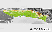 Physical Panoramic Map of Gulf, desaturated