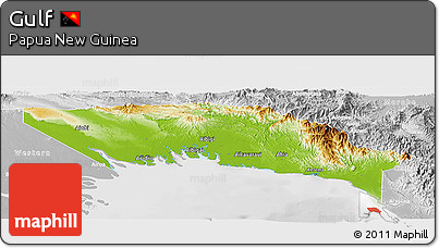 Physical Panoramic Map of Gulf, lighten, desaturated