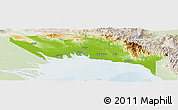 Physical Panoramic Map of Gulf, lighten