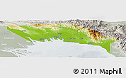 Physical Panoramic Map of Gulf, lighten, semi-desaturated