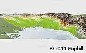 Physical Panoramic Map of Gulf, semi-desaturated