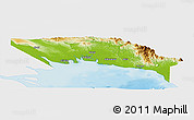 Physical Panoramic Map of Gulf, single color outside