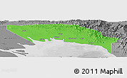 Political Panoramic Map of Gulf, desaturated