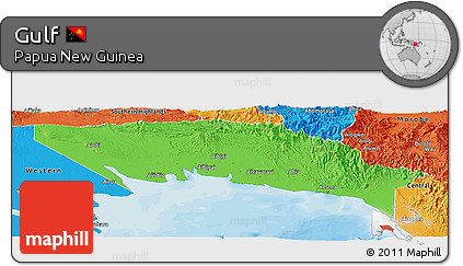 Political Panoramic Map of Gulf