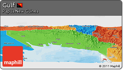 Political Panoramic Map of Gulf