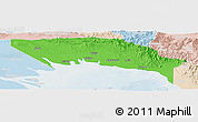 Political Panoramic Map of Gulf, lighten