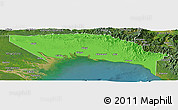 Political Panoramic Map of Gulf, satellite outside