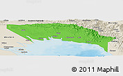 Political Panoramic Map of Gulf, shaded relief outside