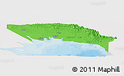 Political Panoramic Map of Gulf, single color outside