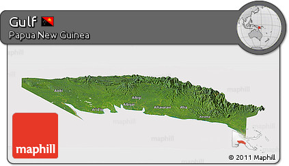 Satellite Panoramic Map of Gulf, cropped outside